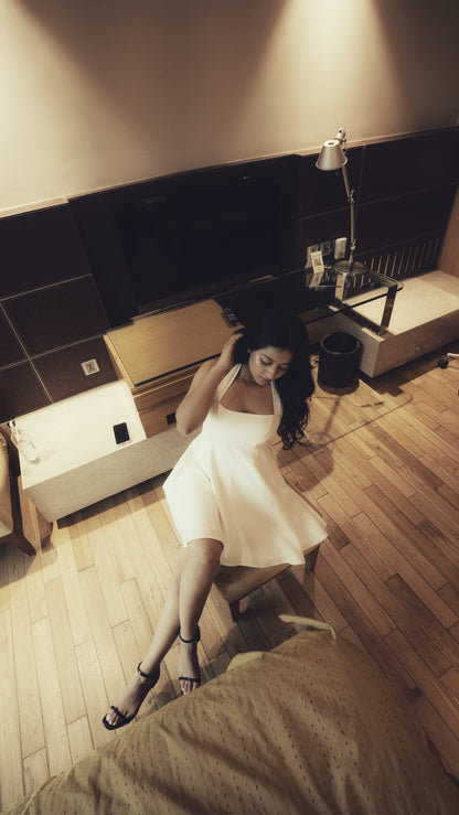 White Whisper halter neck dress