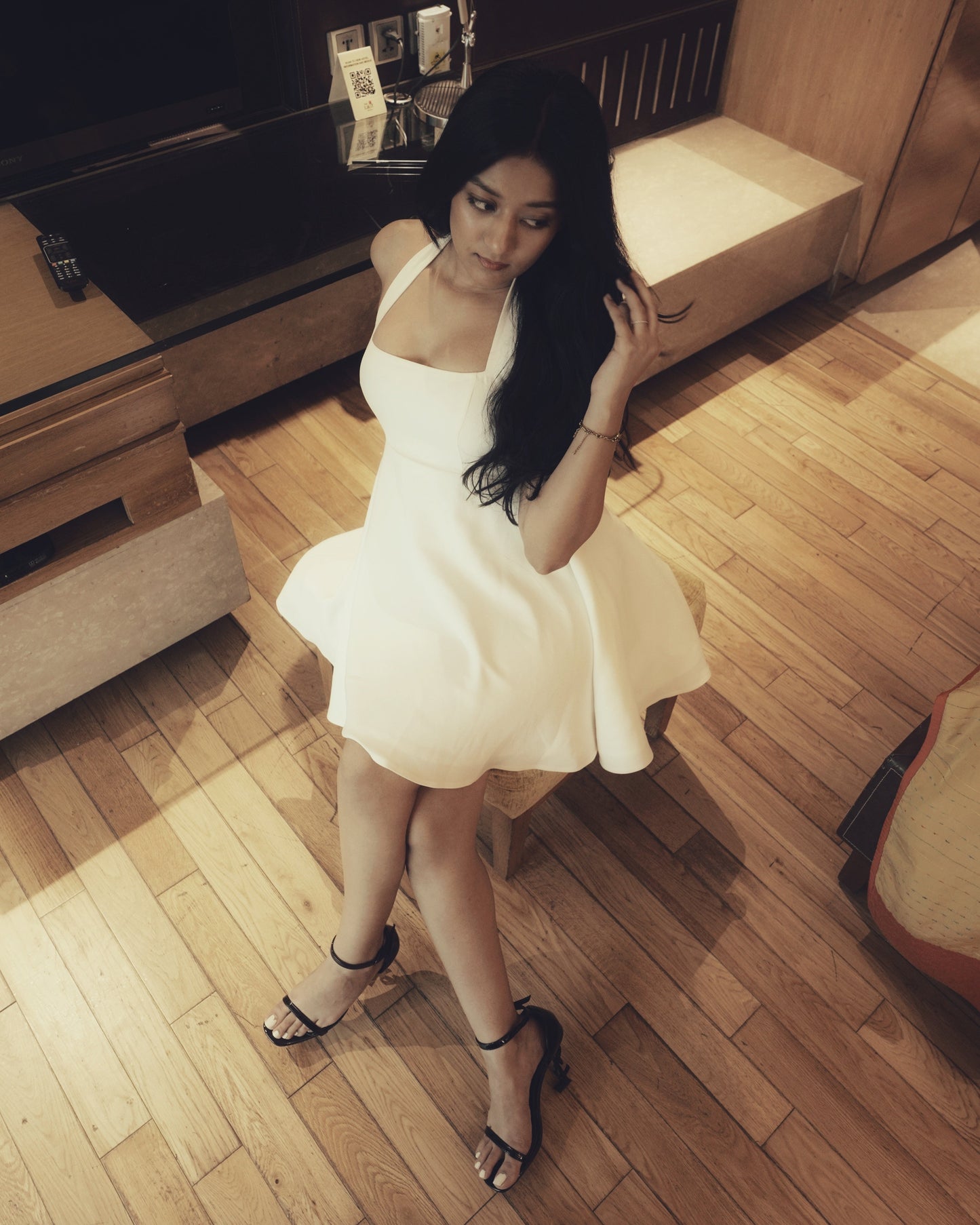 White Whisper halter neck dress