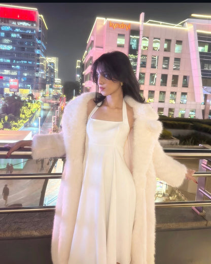 White Whisper halter neck dress