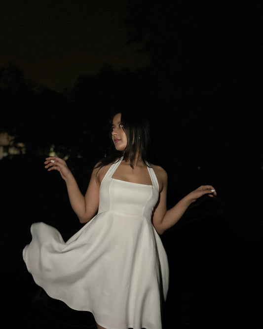 White Whisper halter neck dress